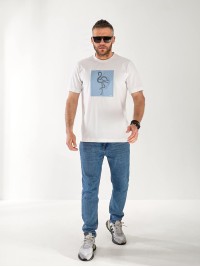 Чоловіча футболка з малюнком білого кольору 33264