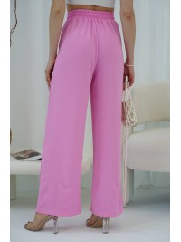 Жіночі легкі штани палаццо рожевого кольору 33278