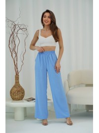 Жіночі легкі штани палаццо блакитного кольору 33280