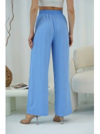 Жіночі легкі штани палаццо блакитного кольору 33280