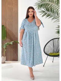 Літнє плаття міді вільного крою м'ятного кольору 33285