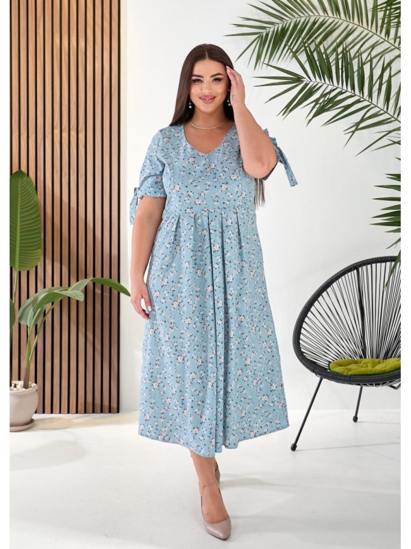 Літнє плаття міді вільного крою м'ятного кольору 33285