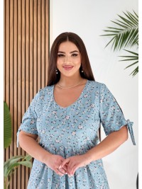 Літнє плаття міді вільного крою м'ятного кольору 33285