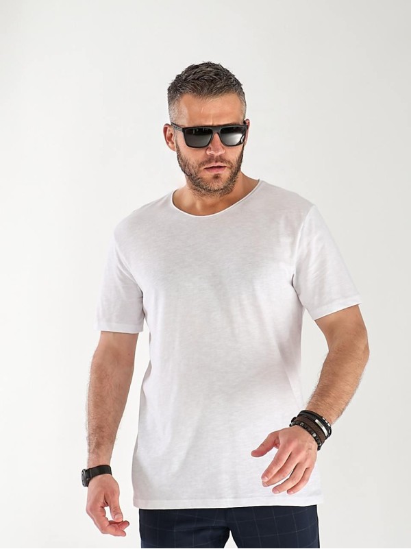 Чоловіча базова футболка бiлого кольору 33291