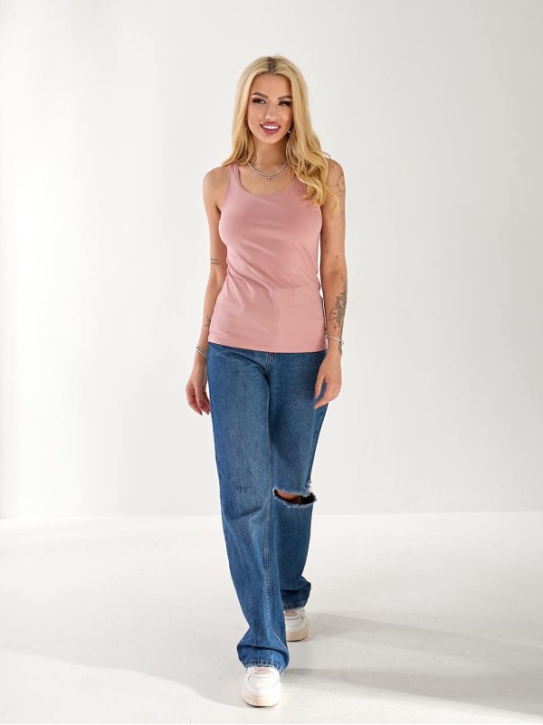 Майка базова жіноча пудрового кольору 33295