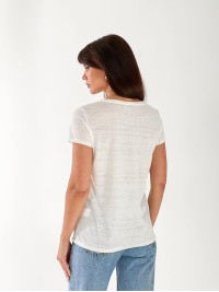 Жіноча футболка з написом з паєток білого кольору 33301