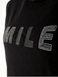 Легке плаття-футболка з надписю чорного кольору 33302