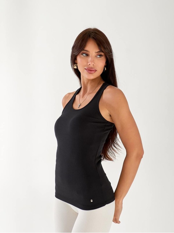 Майка-борцовка жіноча чорного кольору 33308