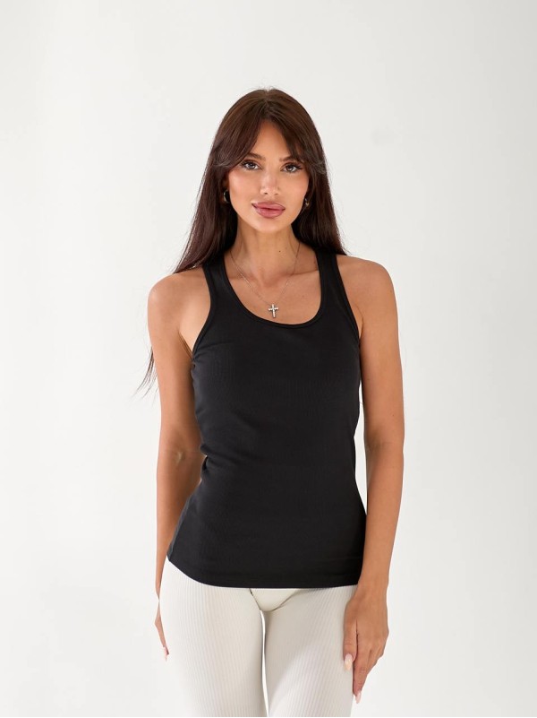 Майка-борцовка жіноча чорного кольору 33308