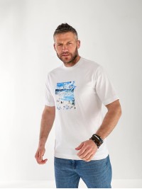 Чоловіча футболка з картинкою бiлого кольору 33309