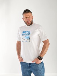 Чоловіча футболка з картинкою бiлого кольору 33309