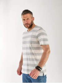 Чоловіча футболка в смужку сірого кольору 33310