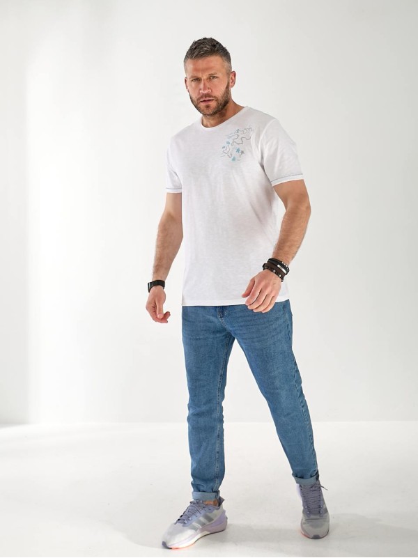 Чоловіча футболка з малюнком бiлого кольору 33312