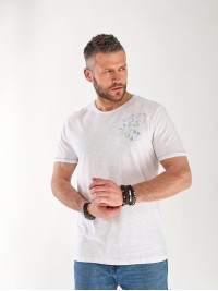 Чоловіча футболка з малюнком бiлого кольору 33312