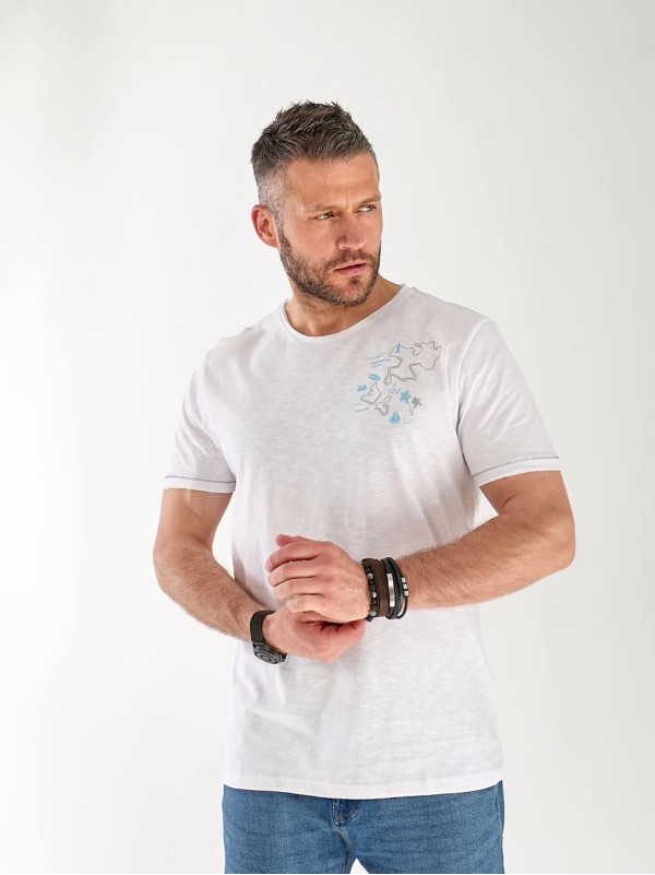 Чоловіча футболка з малюнком бiлого кольору 33312