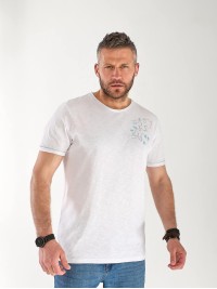 Чоловіча футболка з малюнком бiлого кольору 33312