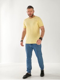 Чоловіча базова футболка жовтого кольору 33313