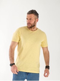 Чоловіча базова футболка жовтого кольору 33313