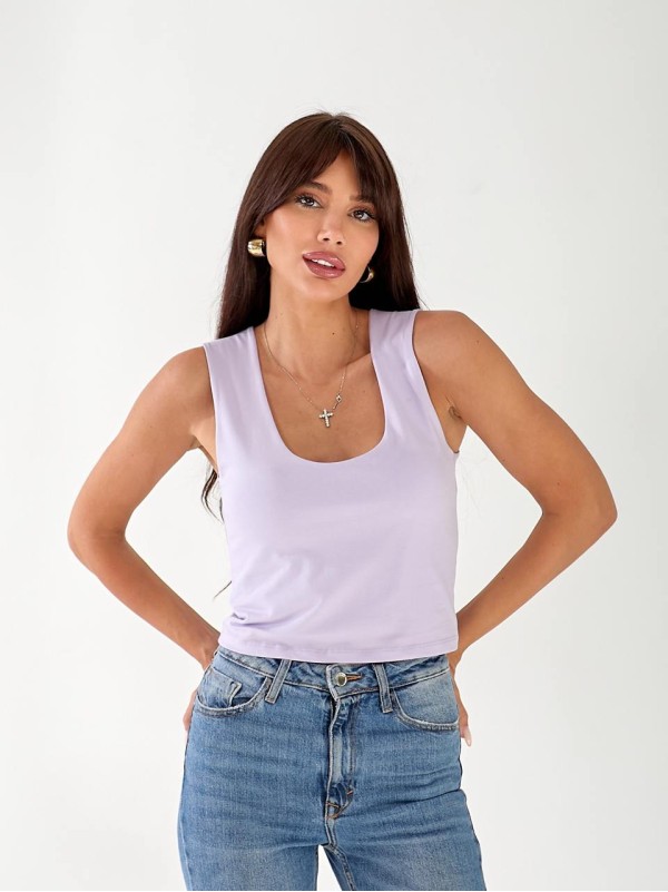 Майка базова жіноча лiлового кольору 33317