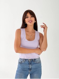 Майка базова жіноча лiлового кольору 33317