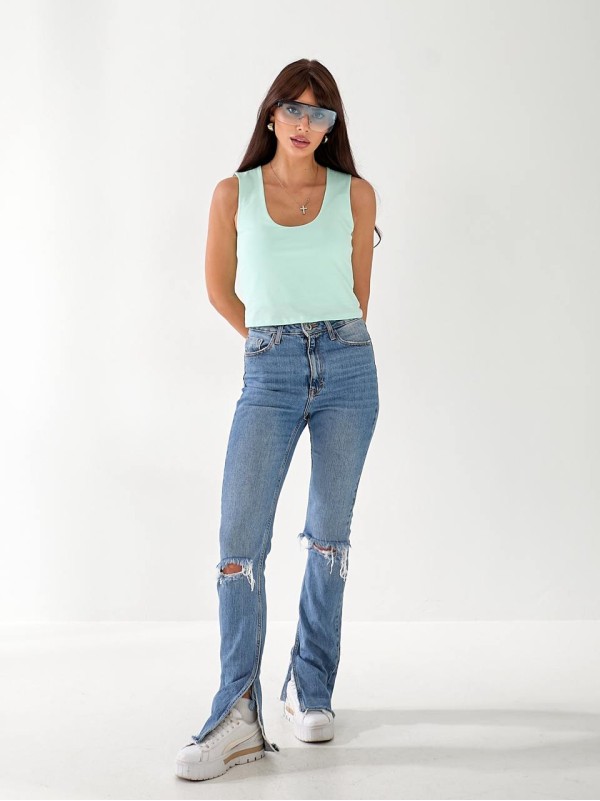 Майка базова жіноча м'ятного кольору 33318