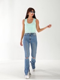 Майка базова жіноча м'ятного кольору 33318