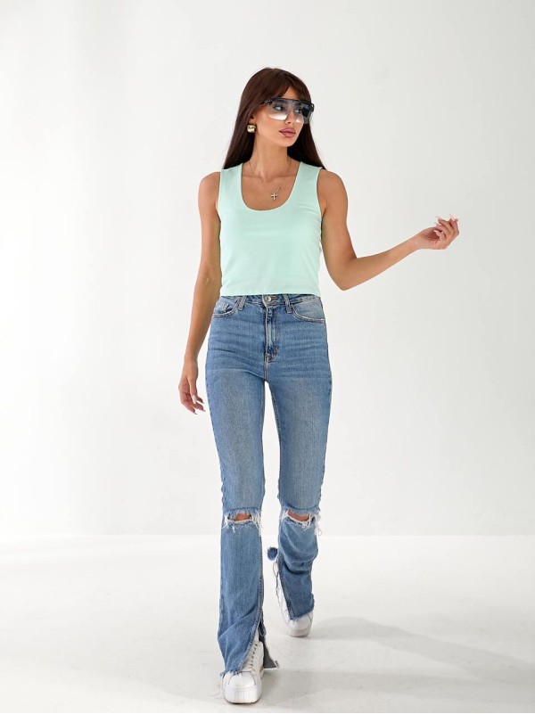 Майка базова жіноча м'ятного кольору 33318