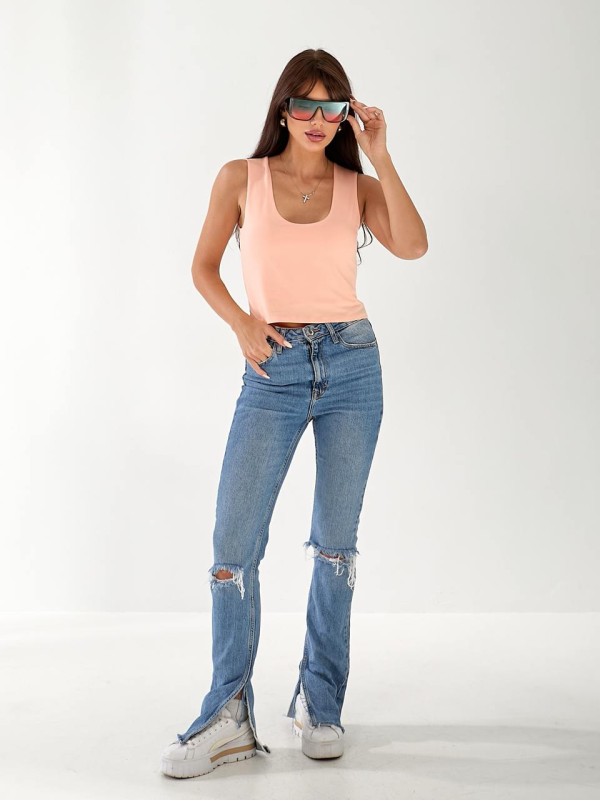 Майка базова жіноча пудрового кольору 33319