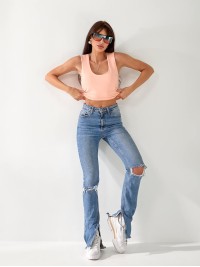 Майка базова жіноча пудрового кольору 33319