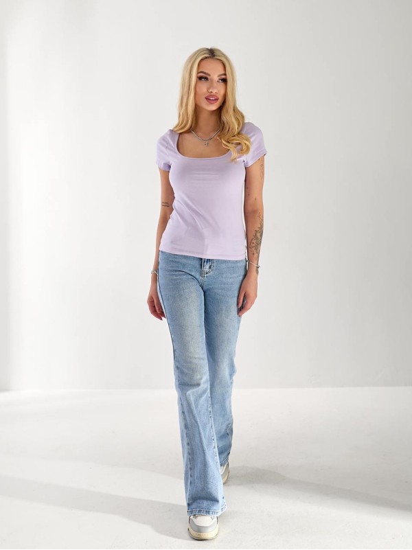 Жіноча базова футболка лiлового кольору 33323