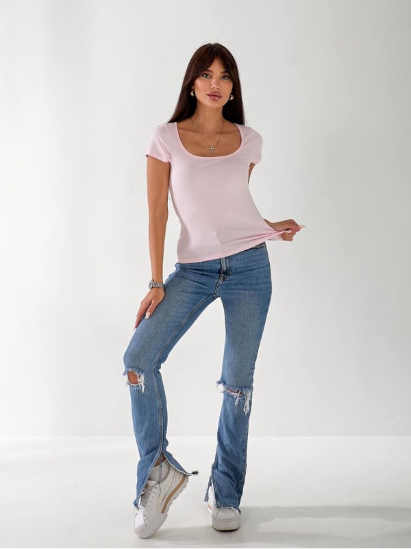 Жіноча базова футболка рожевого кольору 33326