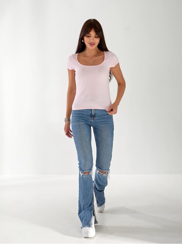 Жіноча базова футболка рожевого кольору 33326