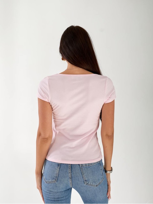 Жіноча базова футболка рожевого кольору 33326