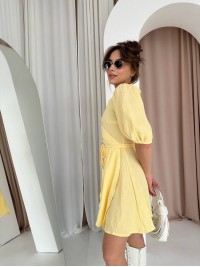 Мусліновий сарафан на запах жовтого кольору 33327