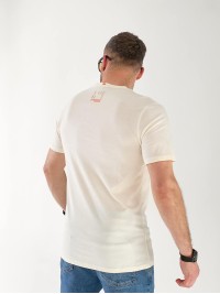 Чоловіча футболка з візерунком бежевого кольору 33361