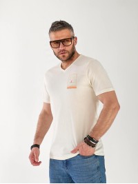 Чоловіча футболка з візерунком бежевого кольору 33361