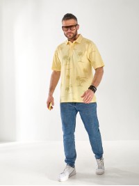 Чоловіча футболка поло з малюнком жовтого кольору 33363