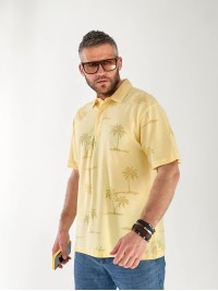 Чоловіча футболка поло з малюнком жовтого кольору 33363