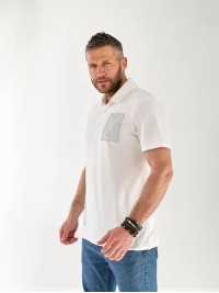 Футболка чоловіча поло білого кольору 33364