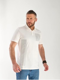 Футболка чоловіча поло білого кольору 33364