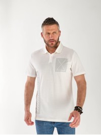 Футболка чоловіча поло білого кольору 33364