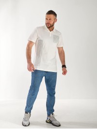 Футболка чоловіча поло білого кольору 33364