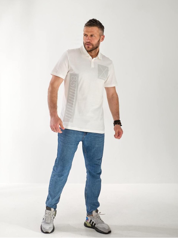 Футболка чоловіча поло білого кольору 33364