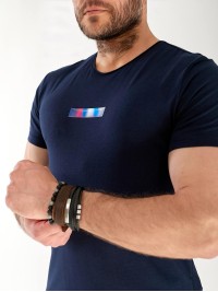 Чоловіча футболка з смужкою світловідбиваючої синього кольору 33365