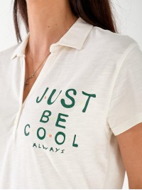 Жіноча футболка поло з написом білого кольору 33366