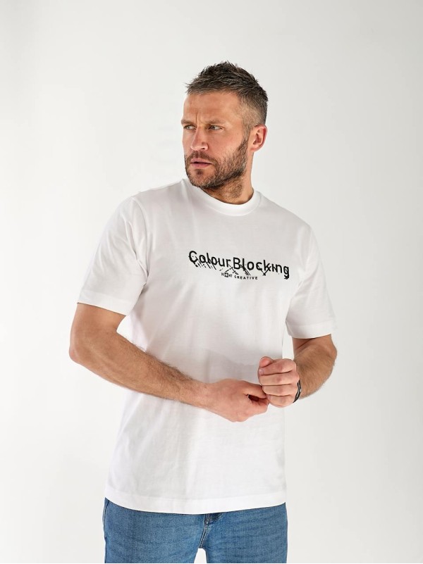 Чоловіча футболка з написом білого кольору 33367