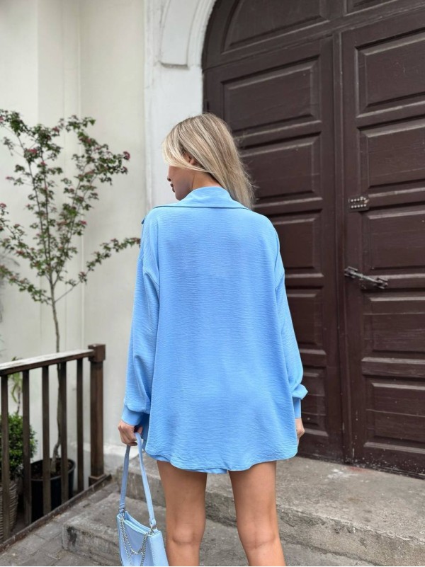 Жіночий літній костюм 3-ка блакитного кольору 33374