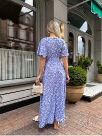 Літня сукня міді свiло-синього кольору 33379