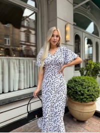 Літня сукня міді бiлого кольору 33380