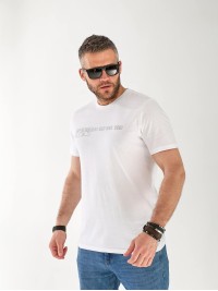 Чоловіча футболка з цифрами білого кольору 33449